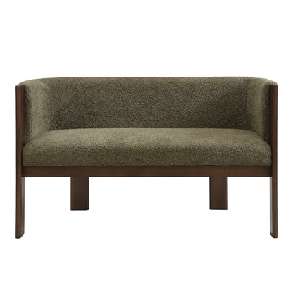 Curved Bouclé Loveseat