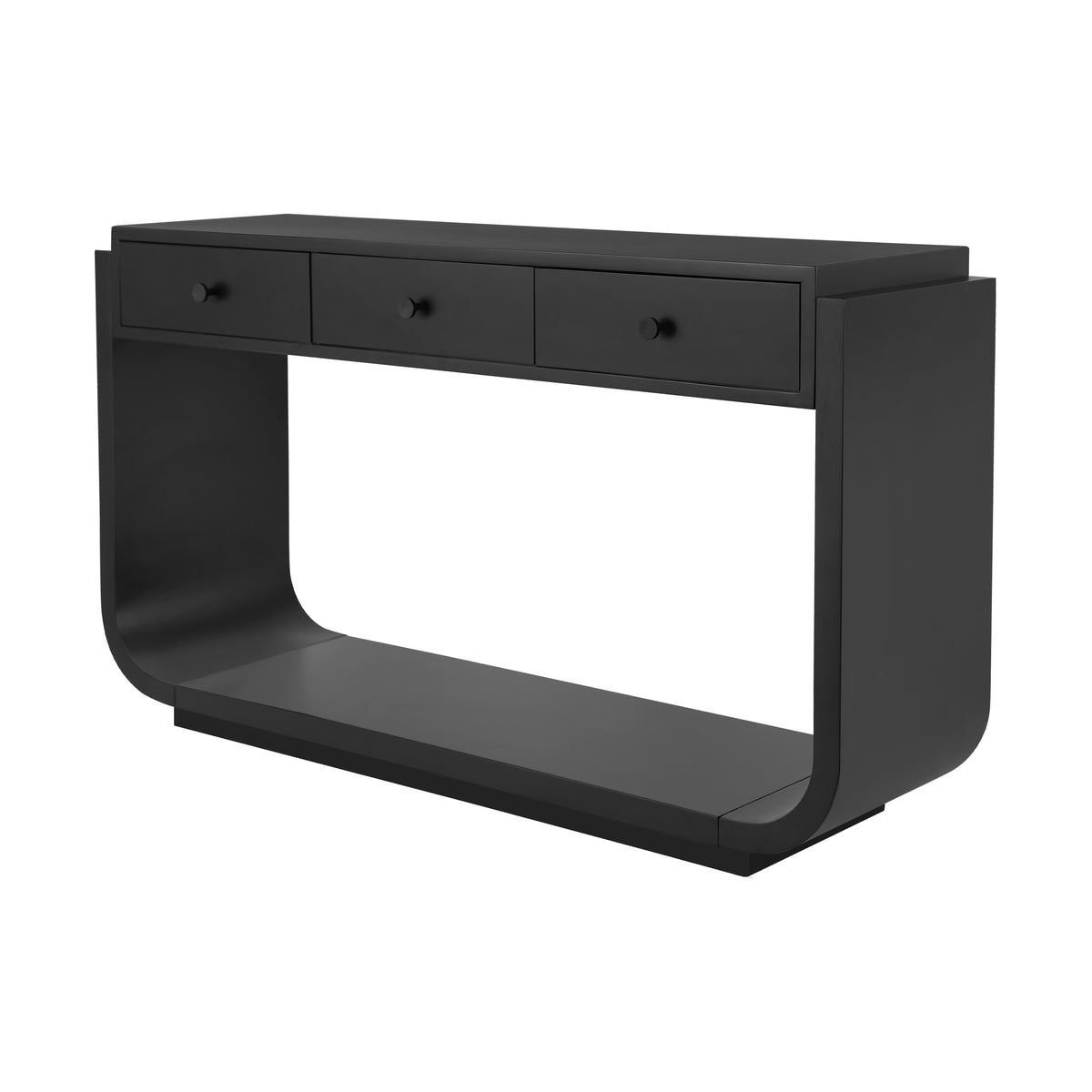 Armand Curved Black Console Table