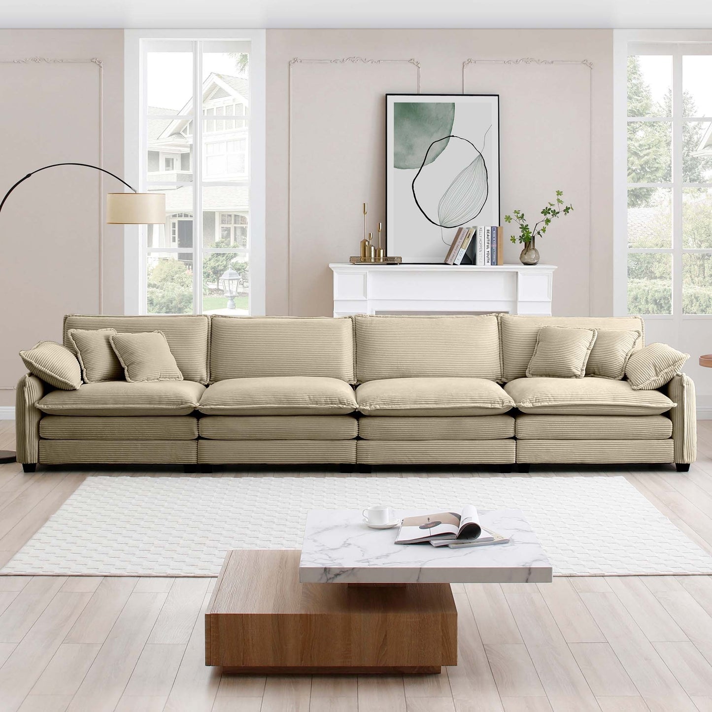 Berk Corduroy Sofa, Tan