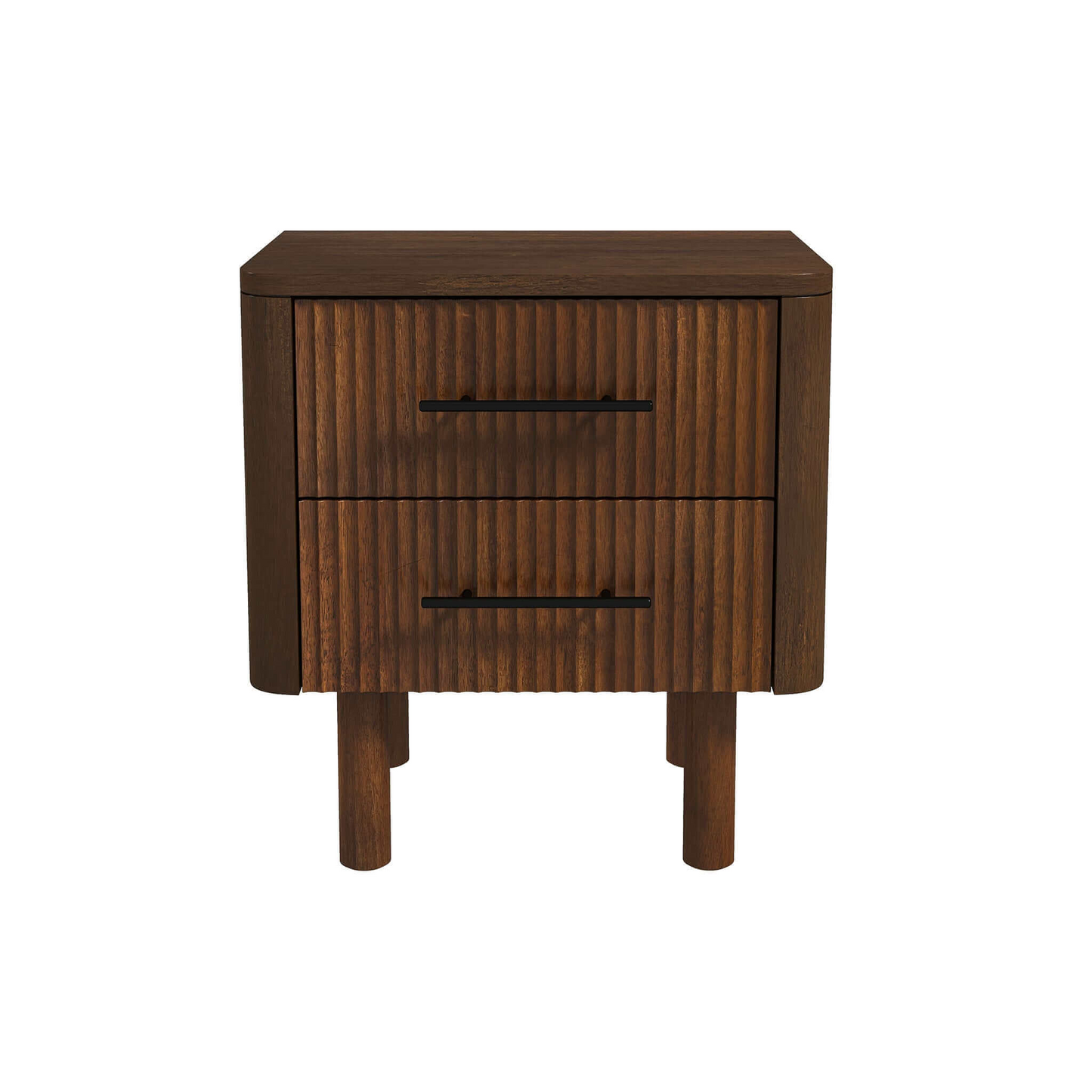 Logan Ribbed Walnut Nightstand