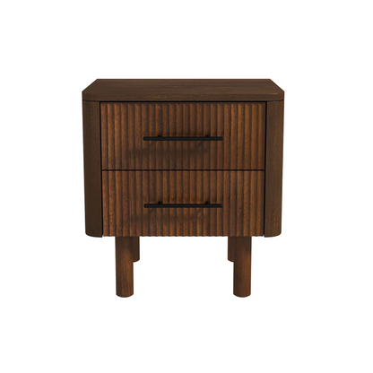 Logan Ribbed Walnut Nightstand