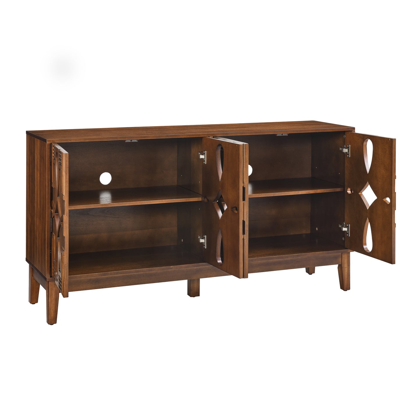 Aven Carved Walnut Sideboard Cabinet