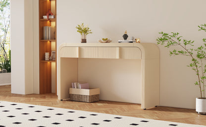 Pyrk Console Table, Apricot Cream