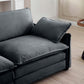 Berk Corduroy Sofa with Ottoman, Grey