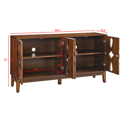 Aven Carved Walnut Sideboard Cabinet