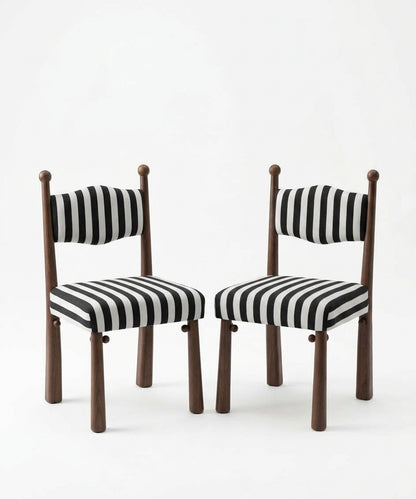 Elodie Striped Upholstered Dining Chairs, Set of 2