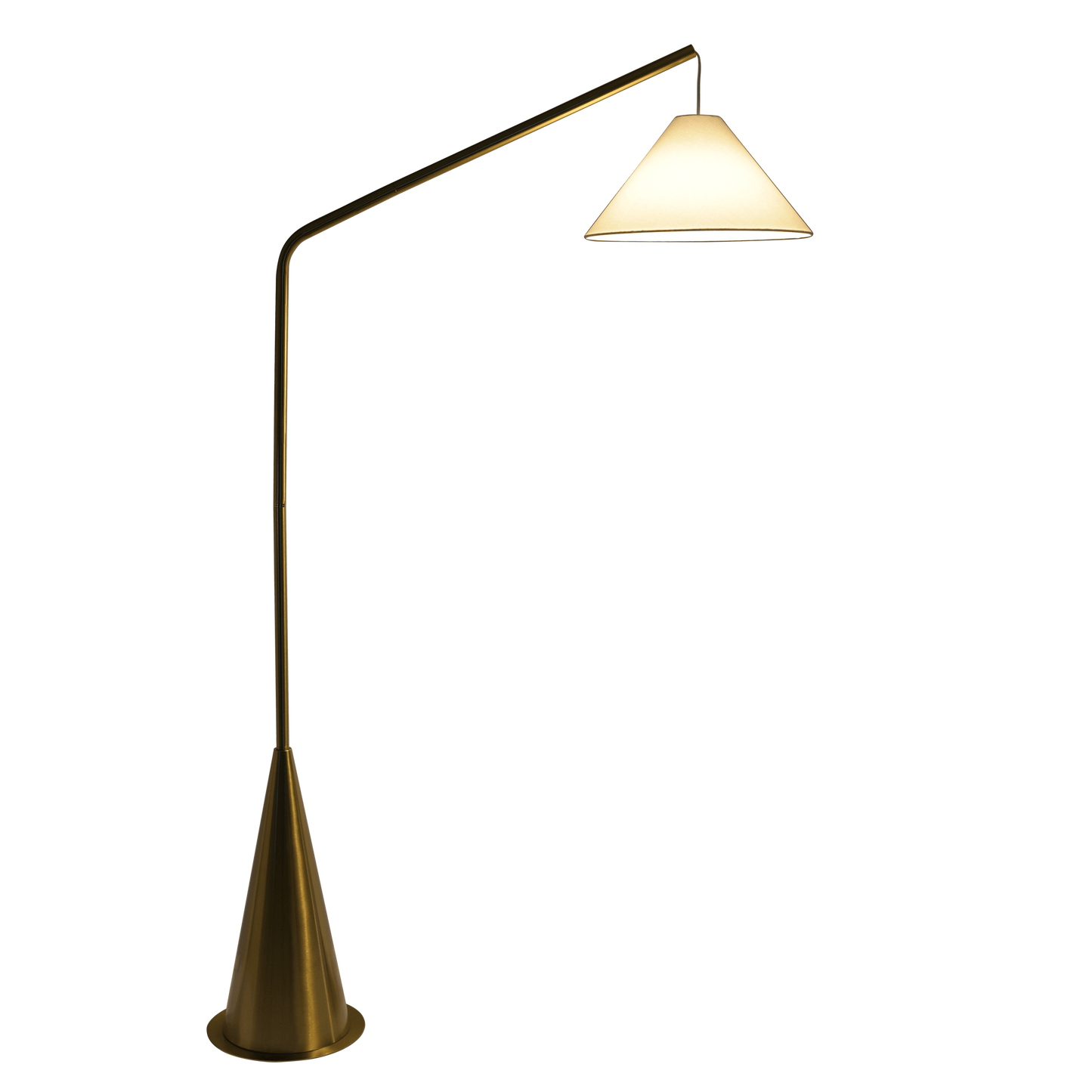 Lisbon Antique Brass Floor Lamp with Coned Base