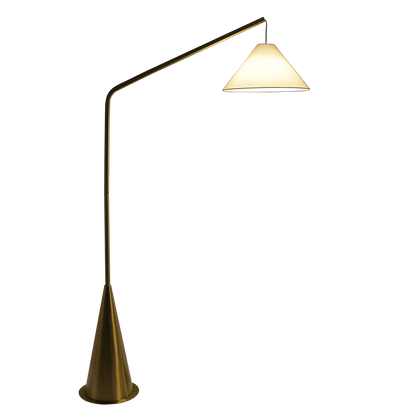 Lisbon Antique Brass Floor Lamp with Coned Base