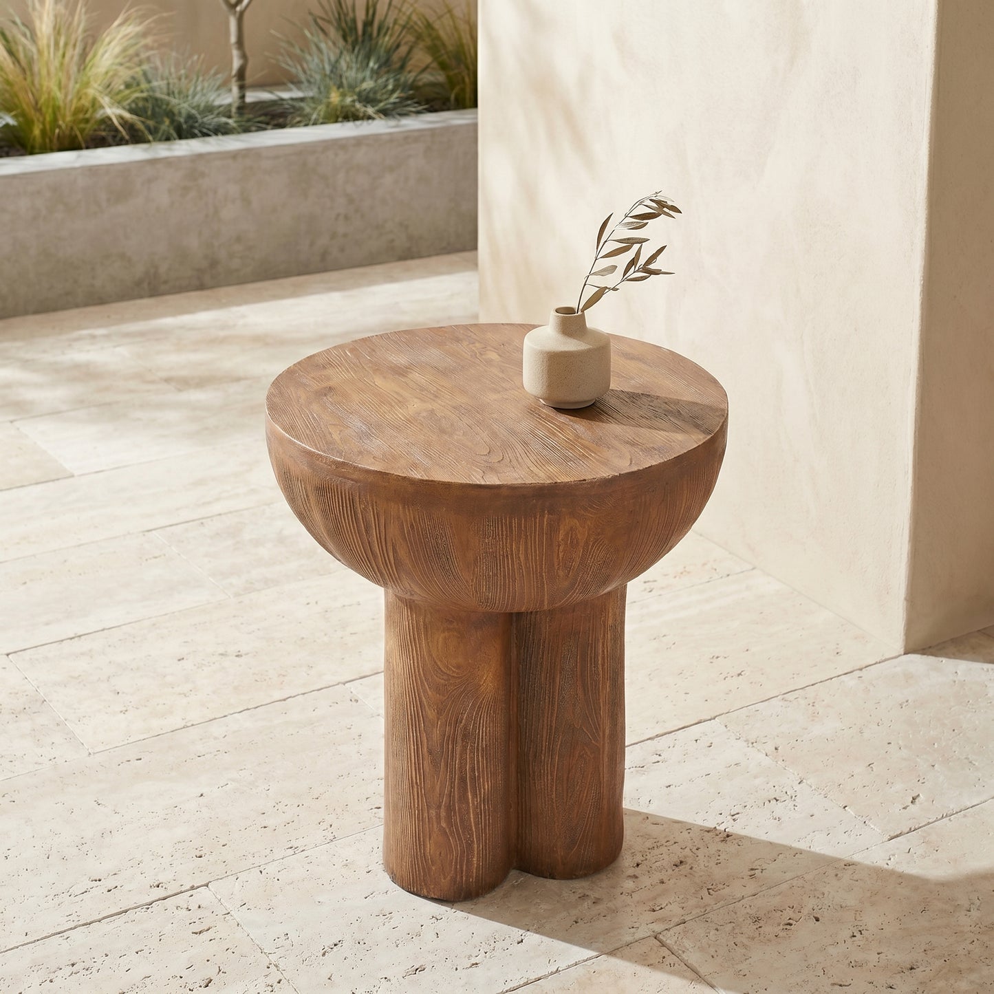 Cal Sculpted Outdoor Side Table
