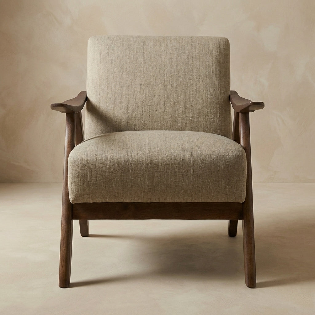 Calder Upholstered Wood Accent Chair