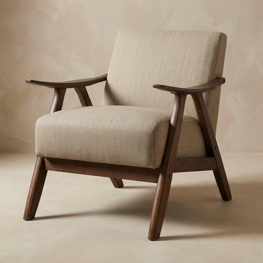 Calder Upholstered Wood Accent Chair