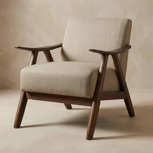Calder Upholstered Wood Accent Chair