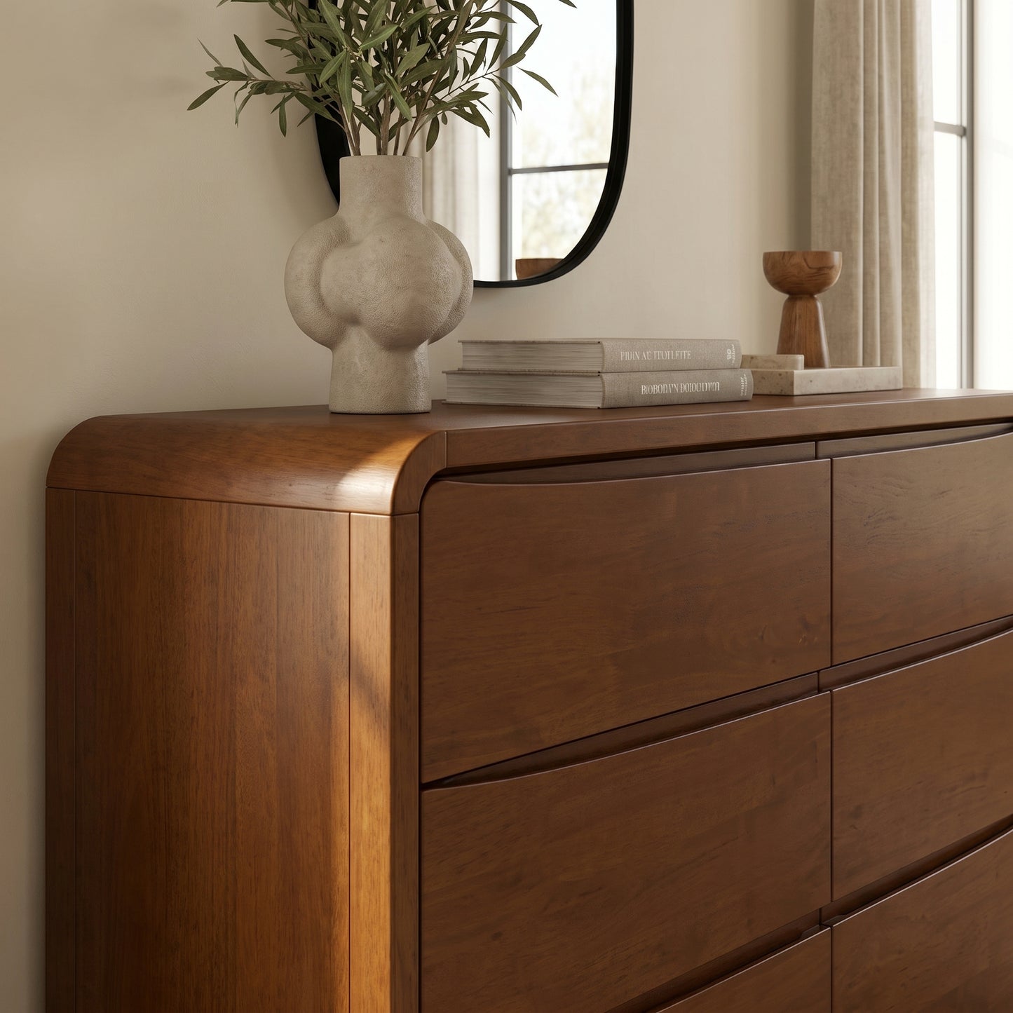 Calloway Mid Century Modern Six-Drawer Dresser