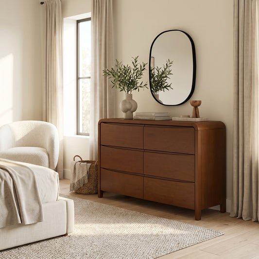 Calloway Mid Century Modern Six-Drawer Dresser