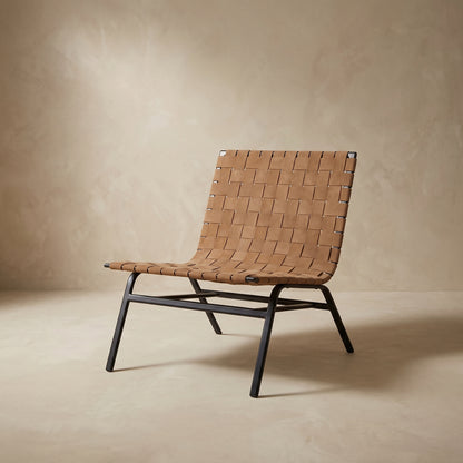 Camden Woven Leather Lounge Chair