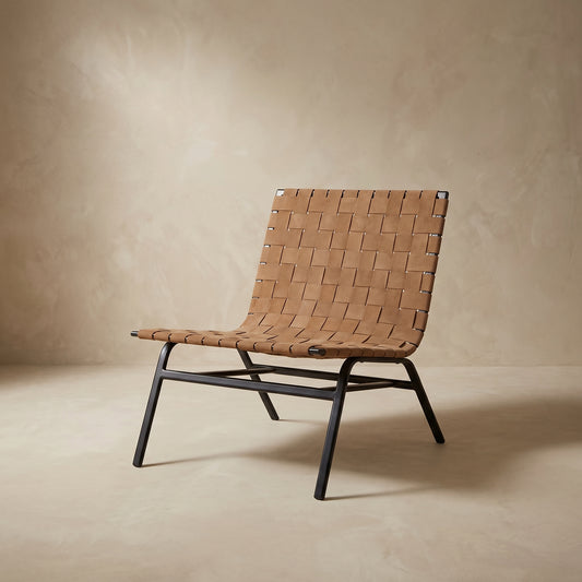 Camden Woven Leather Lounge Chair