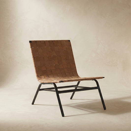 Camden Woven Leather Lounge Chair