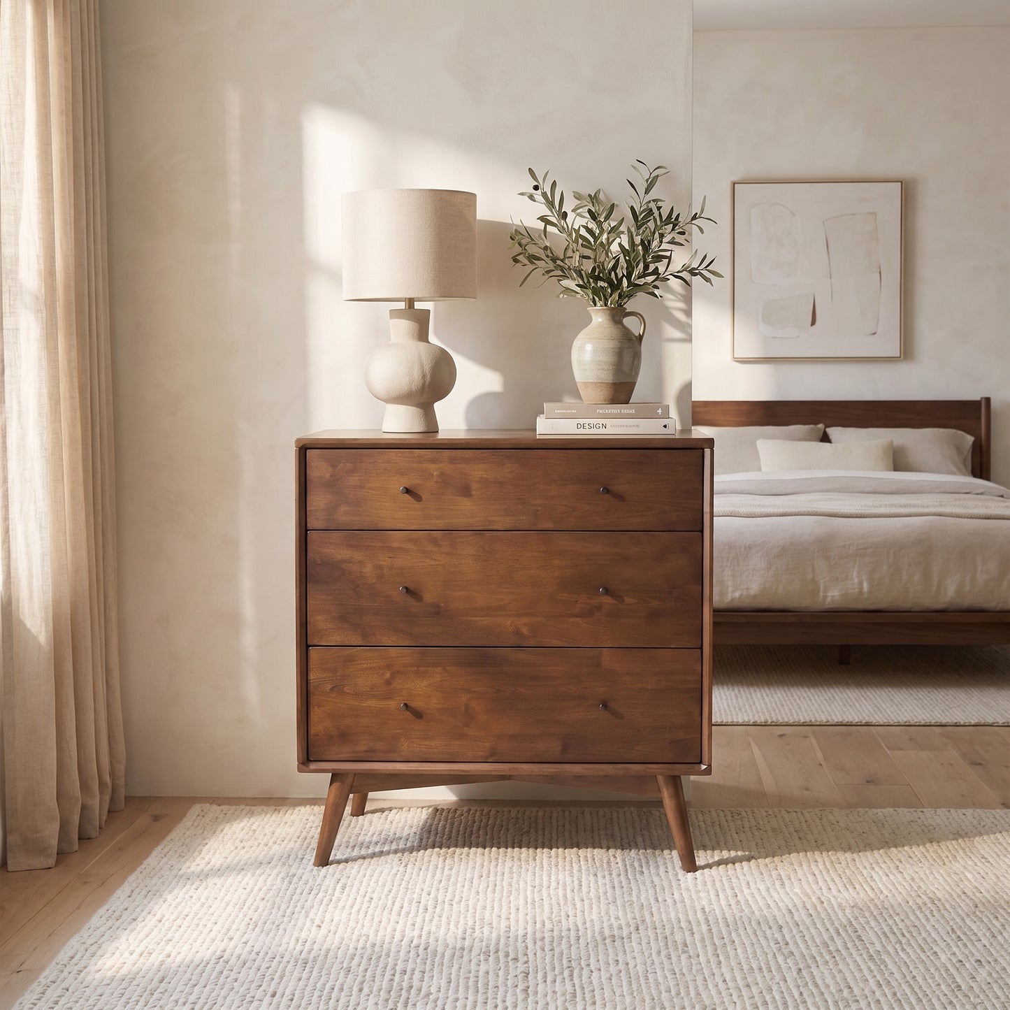 Caroline Solid Wood Three-Drawer Dresser