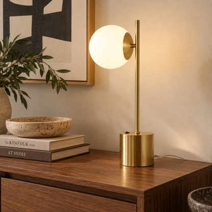 Celeste Brass Globe Table Lamp