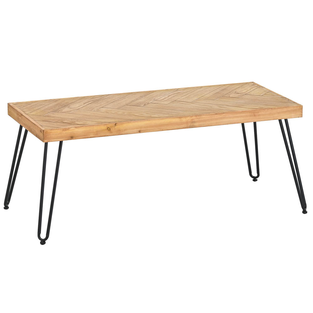 Chevron Ash Wood Rectangular Coffee Table