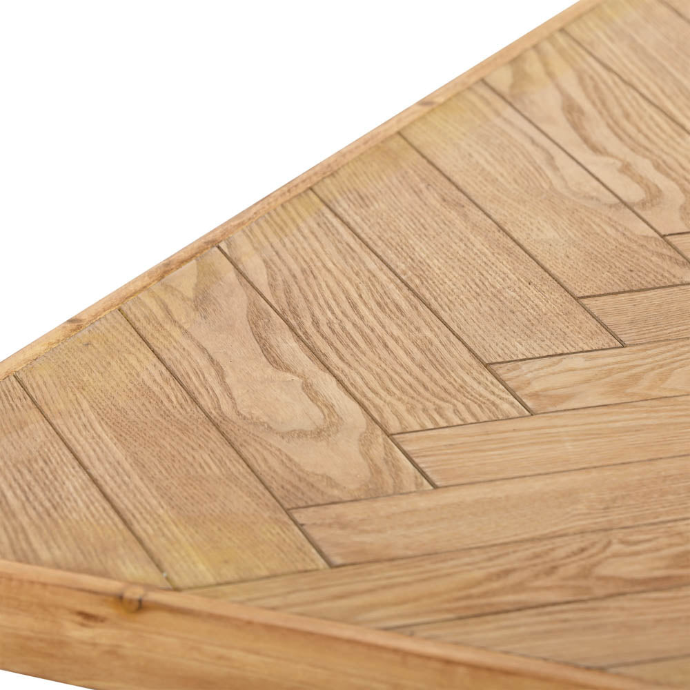 Chevron Ash Wood Rectangular Coffee Table