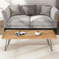Chevron Ash Wood Rectangular Coffee Table