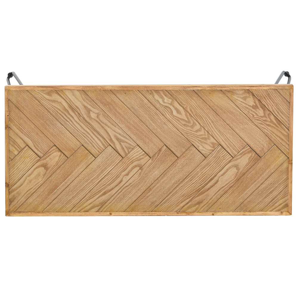 Chevron Ash Wood Rectangular Coffee Table