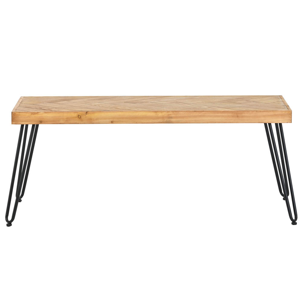Chevron Ash Wood Rectangular Coffee Table