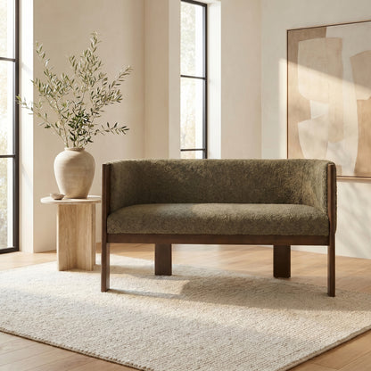 Curved Bouclé Loveseat