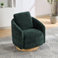 30.3"W Swivel Accent Barrel Chair, Green