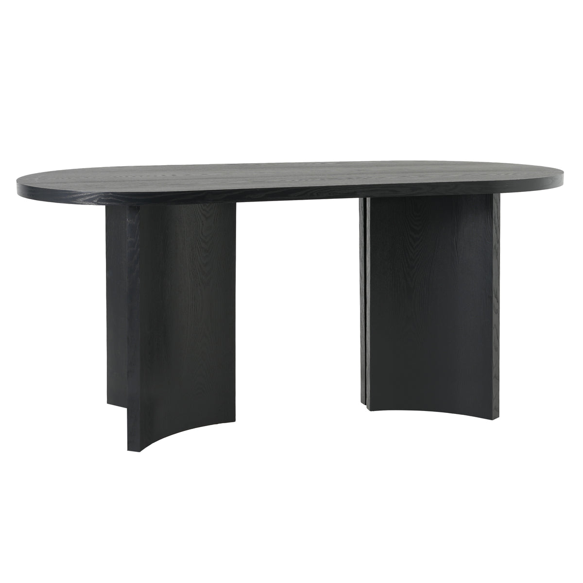 Soren Sculptural Oval Dining Table, Black
