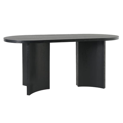Soren Sculptural Oval Dining Table, Black