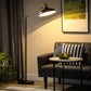 Alden Adjustable Black and Gold Floor Lamp with Metal Shade