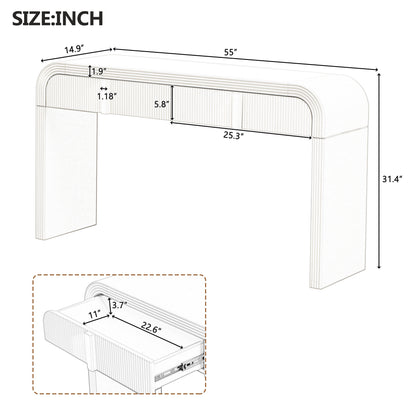 Pyrk Console Table, Apricot Cream