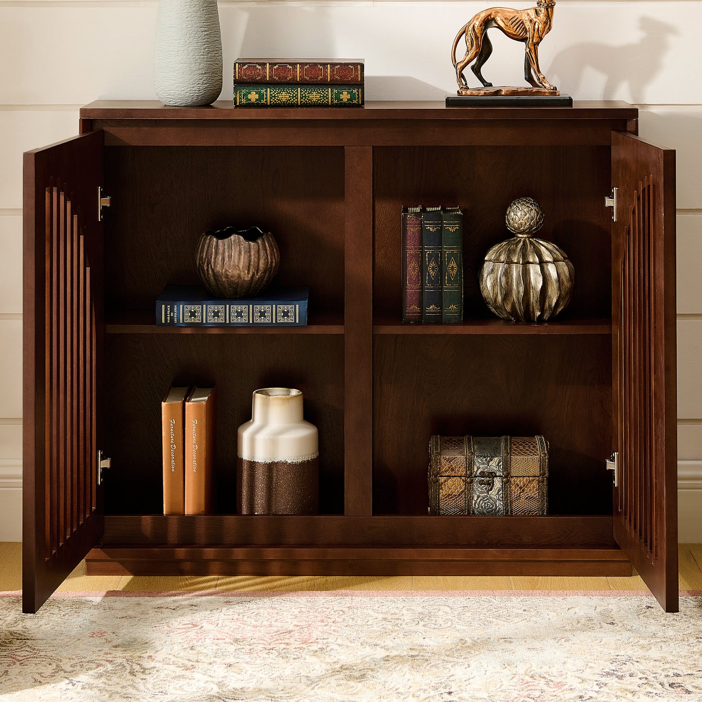 Orson Arched Dark Walnut Cabinet