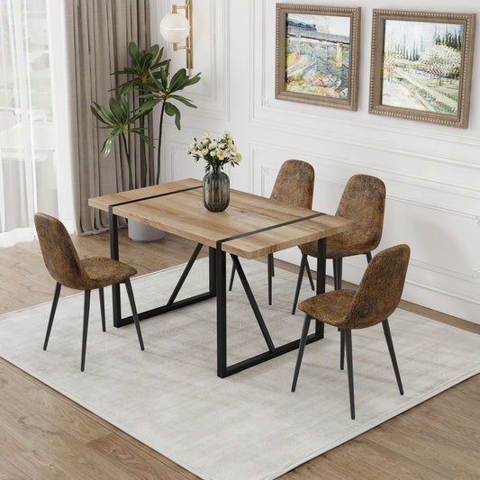 Colour Dining Table and Dining Chairs, Set of 4