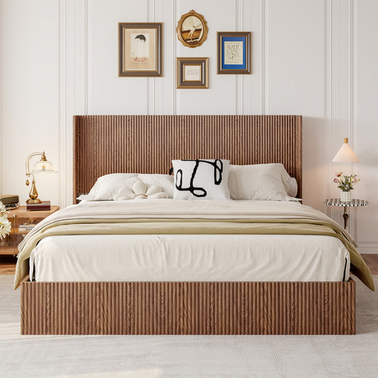 Groove Slat King Bed With Lift Storage