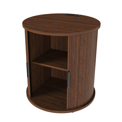 Marlowe Mid-Century Cylinder End Table