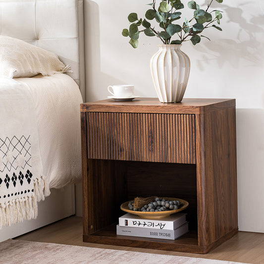 Callen Fluted Nightstand, Walnut