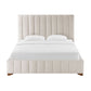 Beark Upholstered Queen Bed Frame, White