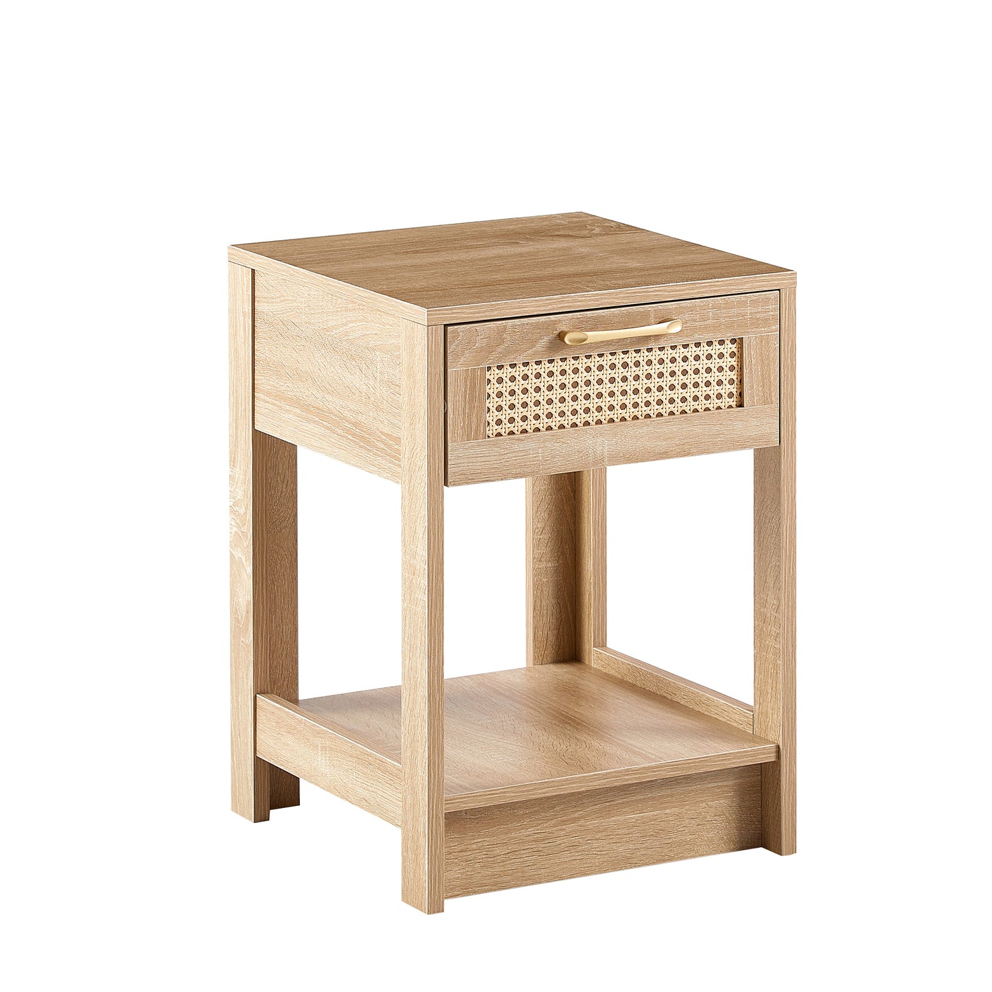 Rattan End table with Drawer