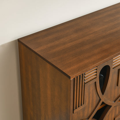 Aven Carved Walnut Sideboard Cabinet