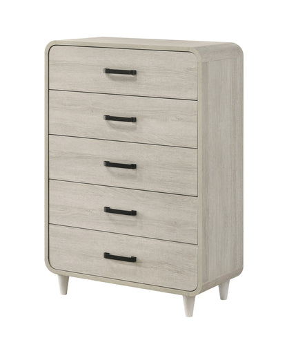 Elara 5-Drawer Chest, Sun Bleached Finish