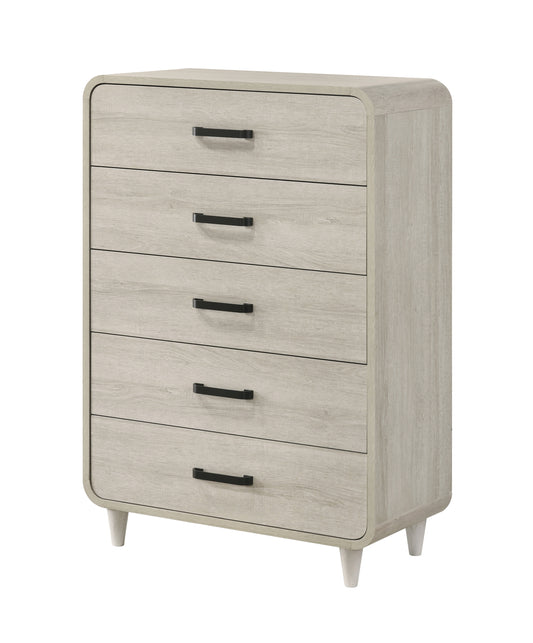 Elara 5-Drawer Chest, Sun Bleached Finish