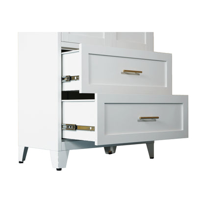 Harper Tall Storage Wardrobe with Drawers, White