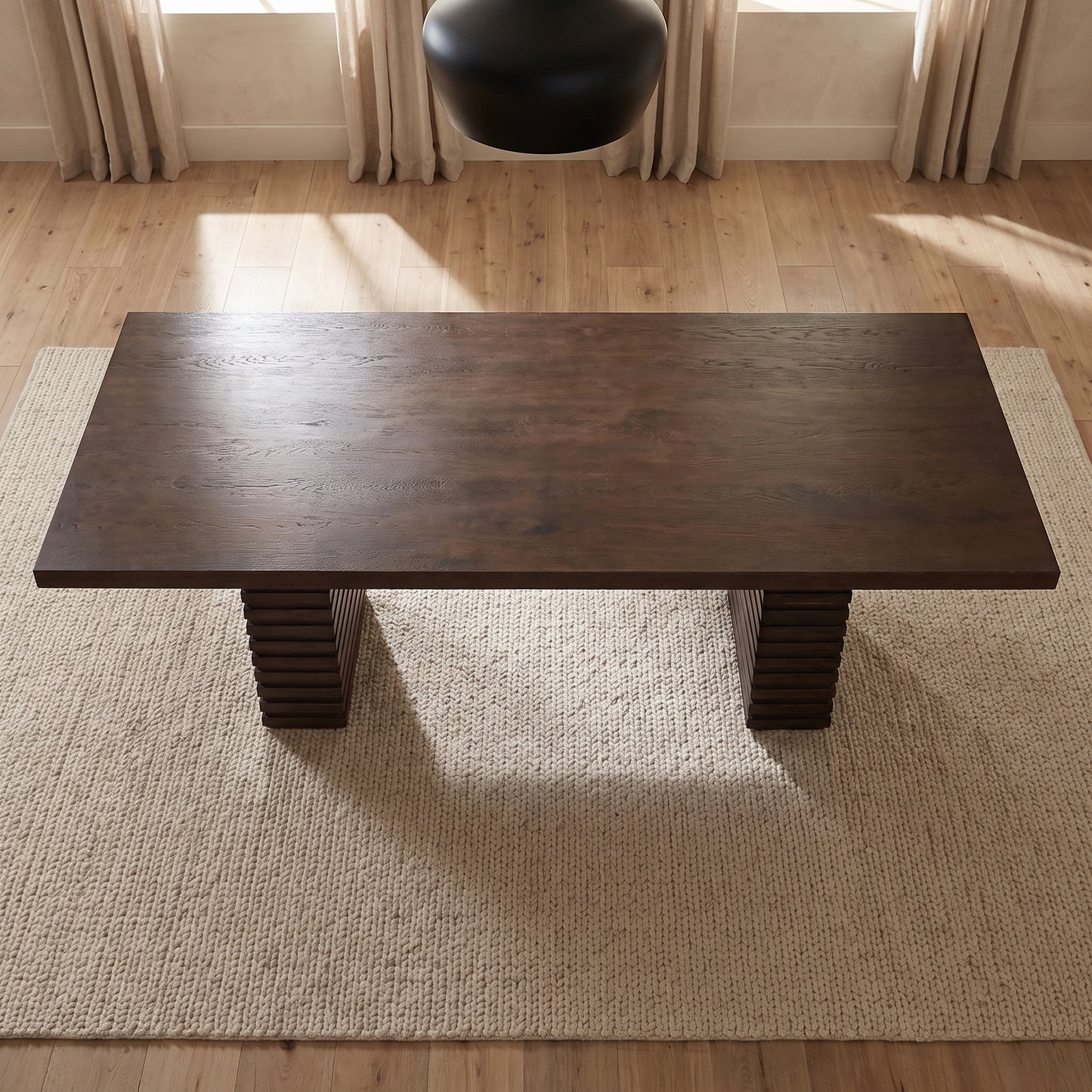 Drew Sculpted Pedestal Table, Espresso