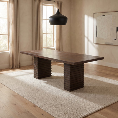 Drew Sculpted Pedestal Table, Espresso
