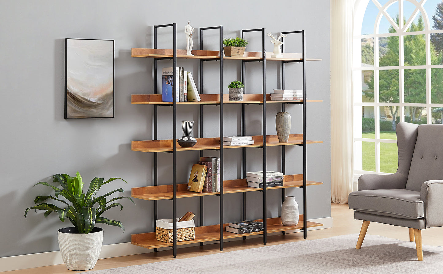 Ouvre 5-Tiered Bookcase, Oak