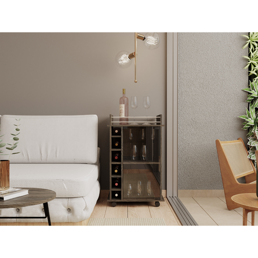 Callum Rolling Bar Cart Cabinet