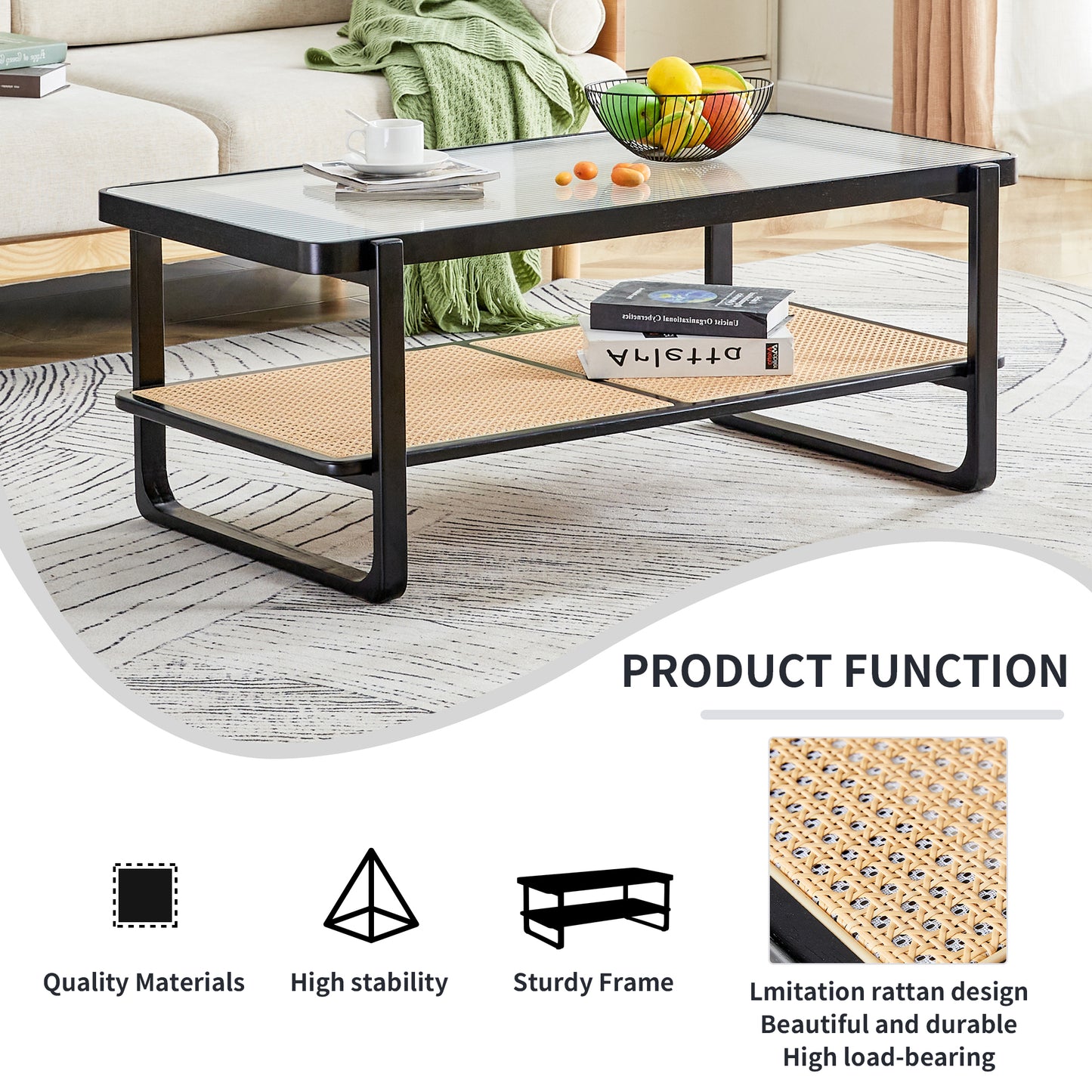 Blye Modern Glass Coffee Table